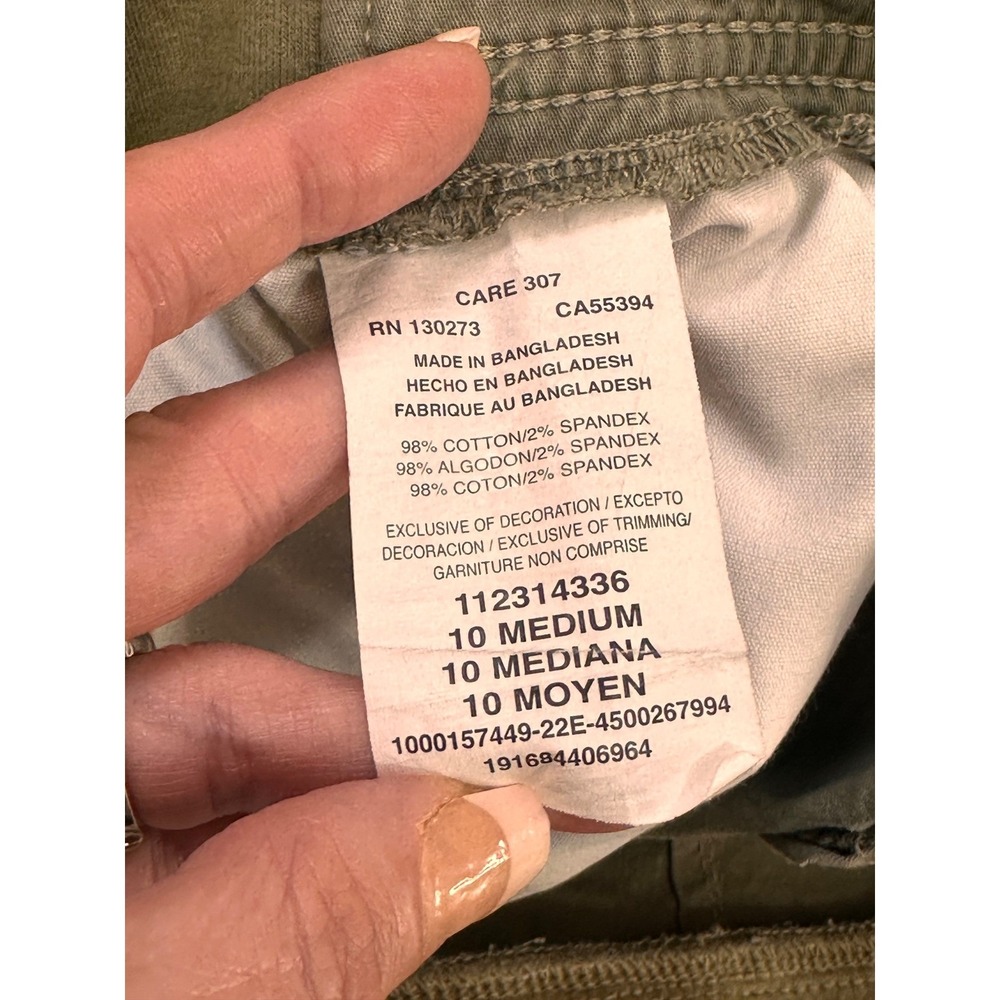 Lee Relaxed Fit Mid Rise Cargo Shorts Olive Green Women's Size 10 Summer Staple - Picture 7 of 13